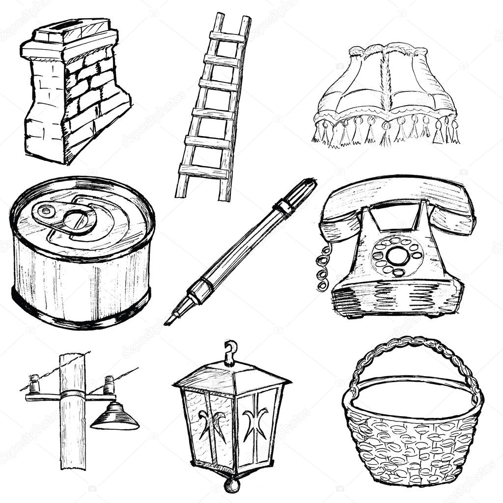 set of home related illustration