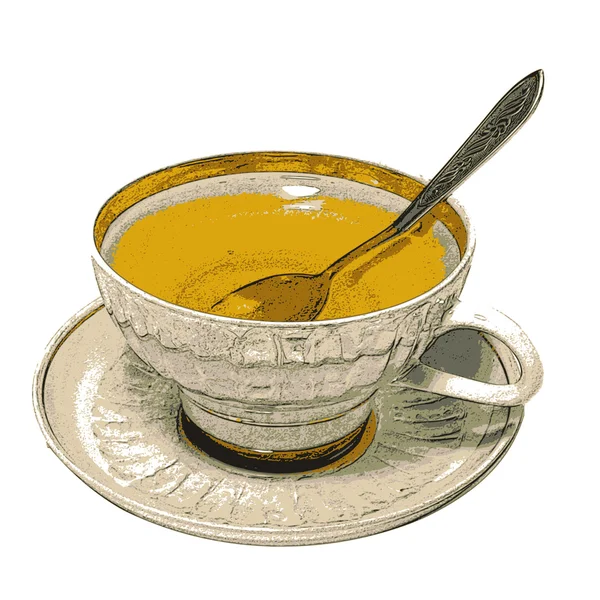 Bir fincan çay. — Stok Vektör