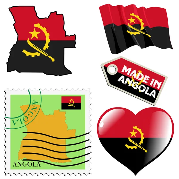 National colours of Angola — Stock Vector