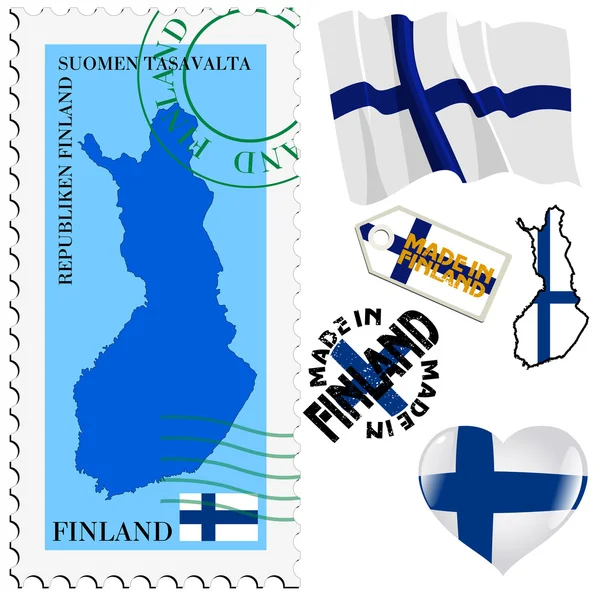 芬兰的国家的颜色 — 图库矢量图片