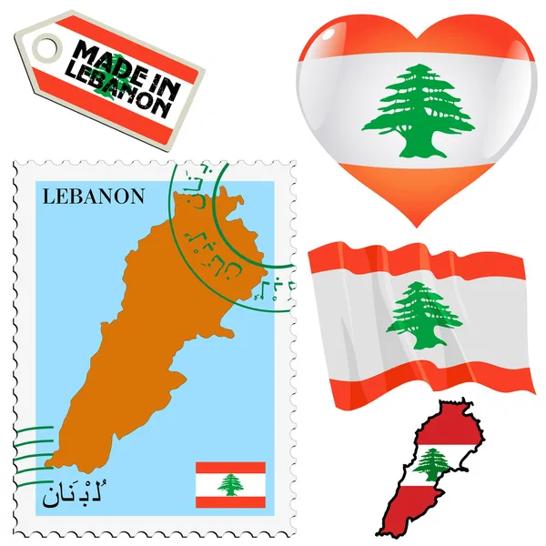 Nationale kleuren van Libanon — Stockvector