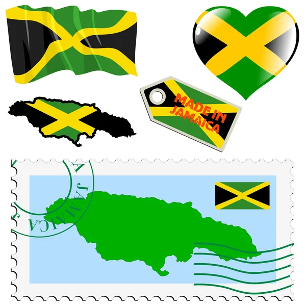 Couleurs nationales de la Jamaïque — Image vectorielle