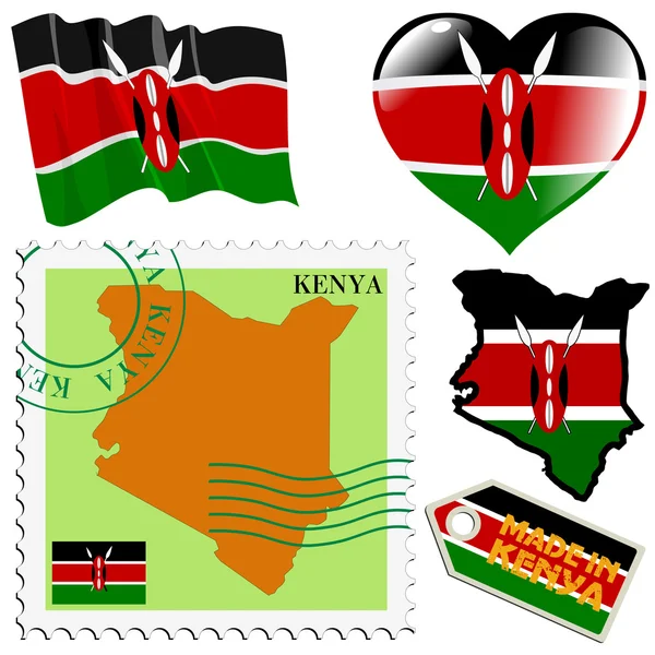 Kenya Ulusal renkler — Stok Vektör