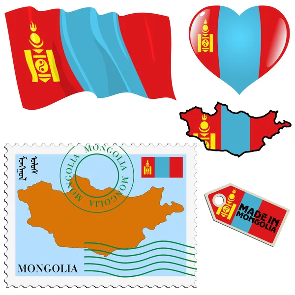 Couleurs nationales de Mongolie — Image vectorielle