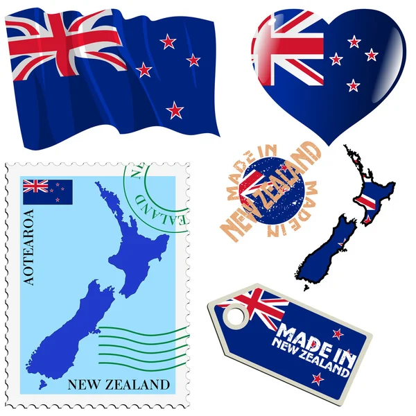 Cores nacionais da Nova Zelândia — Vetor de Stock