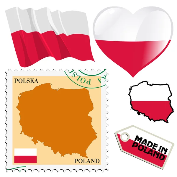 Colores nacionales de Polonia — Vector de stock