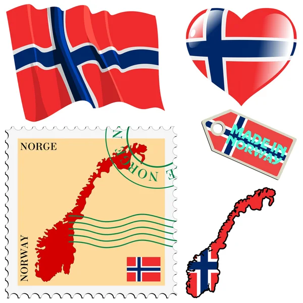 Colores nacionales de Noruega — Vector de stock