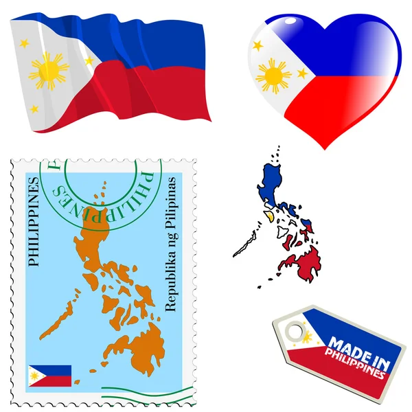 菲律宾的国旗颜色 — 图库矢量图片