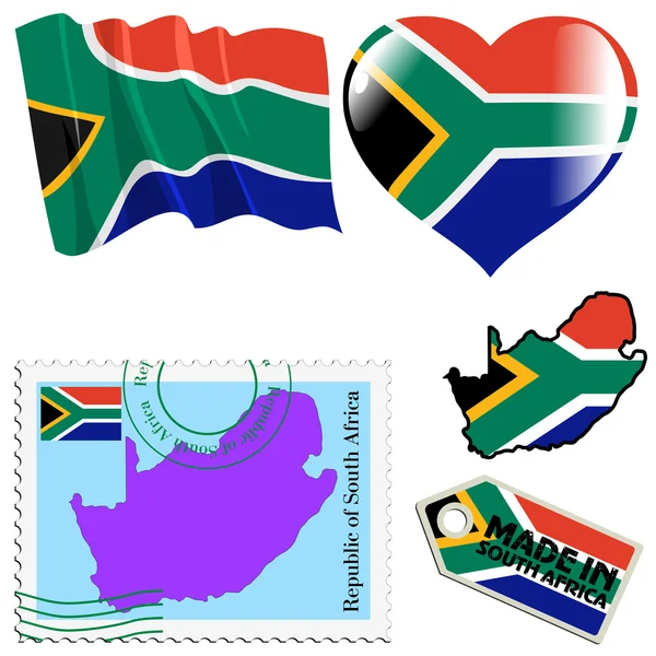 南アフリカ共和国の国の色 — ストックベクタ