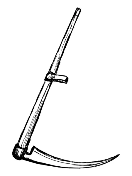 Skiss bild av scythe — Stock vektor