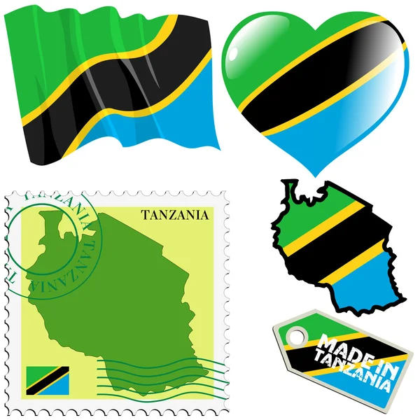 National colours of Tanzania — Stock Vector