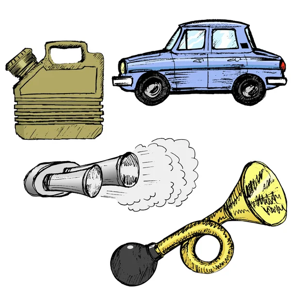 Set of automotive objects — Stock Vector