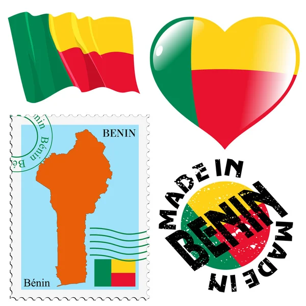 National colours of Benin — Stock Vector