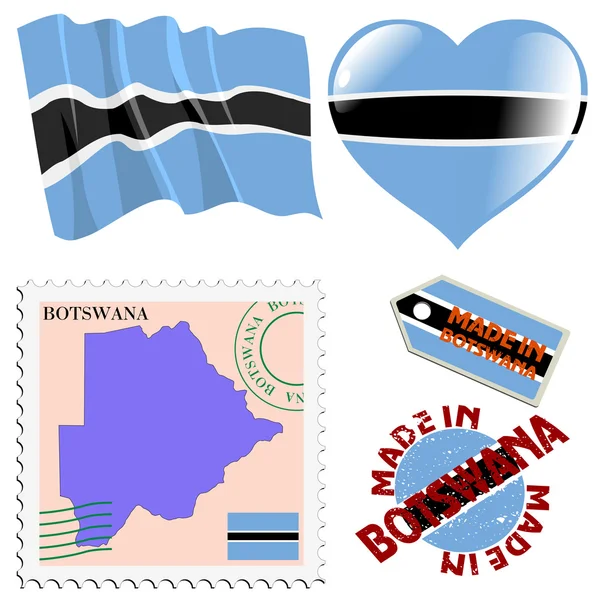 National colours of Botswana — Stock Vector