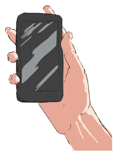 Hand aufs Smartphone — Stockvektor