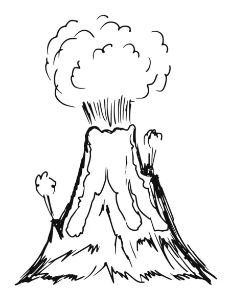 Volcán en erupción — Vector de stock