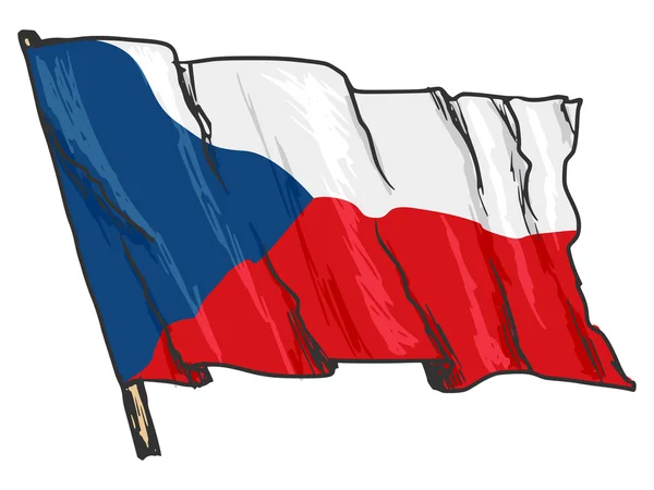 チェコ共和国の国旗です — ストックベクタ