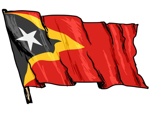 Bandeira de Timor Leste — Vetor de Stock