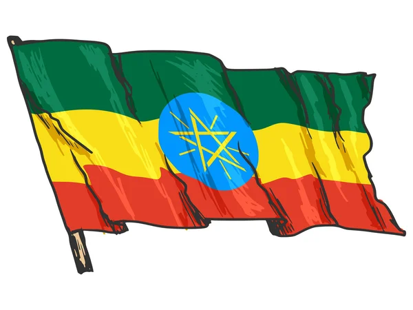 Etiopiens flag – Stock-vektor