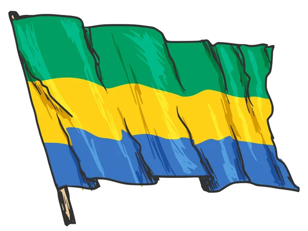 Bandeira do Gabão —  Vetores de Stock