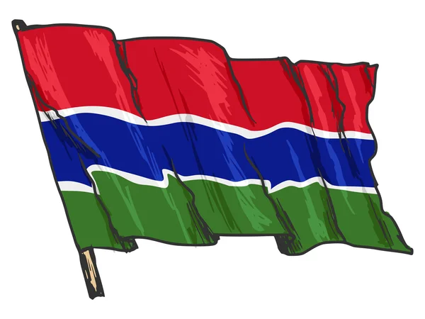 Gambias flagg — Stock vektor
