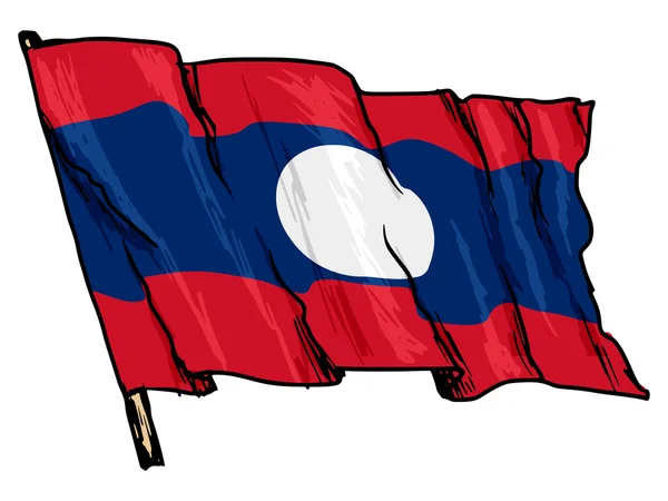 Bandeira do laos — Vetor de Stock