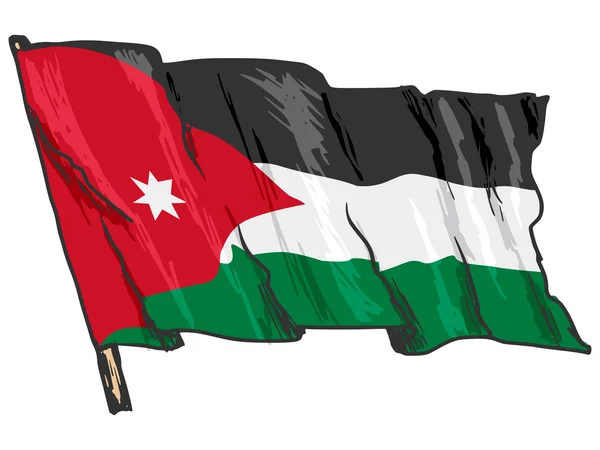Vlag van Jordanië — Stockvector