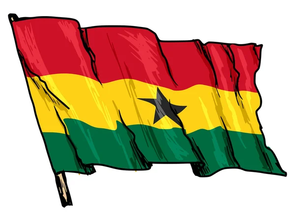 Flagga ghana — Stock vektor