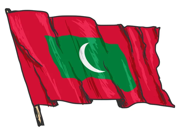 Vlag van de Maldiven — Stockvector