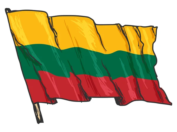 Bandeira de lithuania — Vetor de Stock