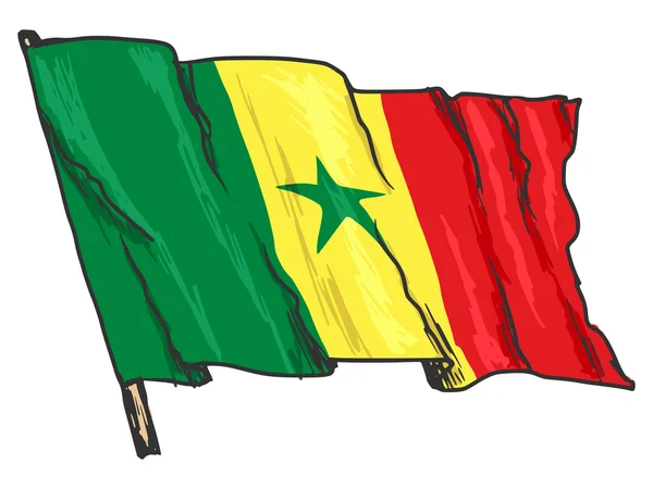 Senegalská vlajka — Stockový vektor