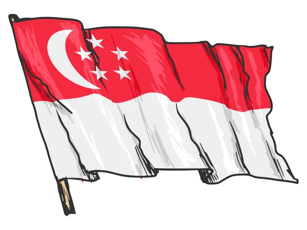 Flagge von Singapore — Stockvektor