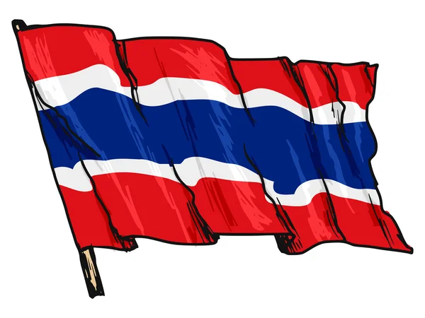 Drapeau de la thaïlande — Image vectorielle