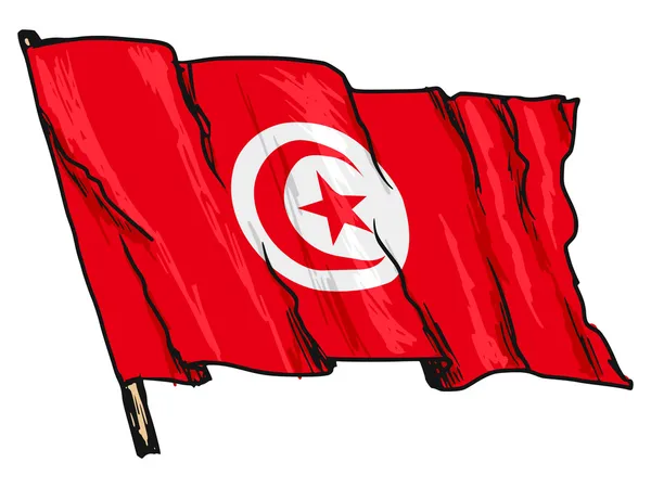 Drapelul Tunisiei — Vector de stoc