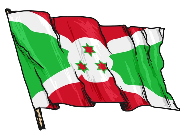 Flaga burundi — Wektor stockowy