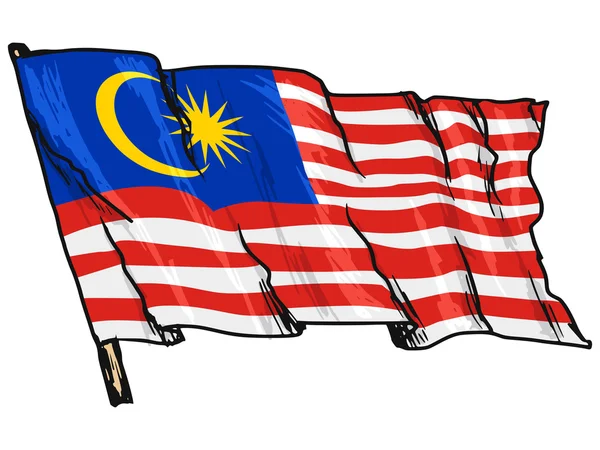 Malaysiens flagga — Stock vektor