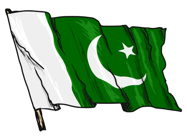 Bandera de Pakistan — Vector de stock