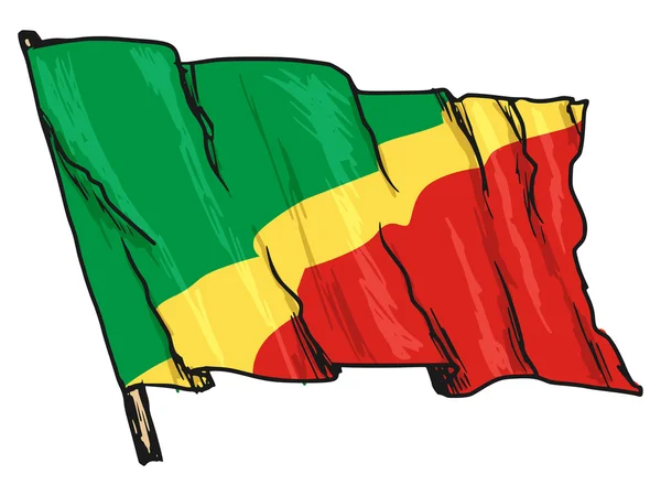 Flagga republiken Kongo — Stock vektor