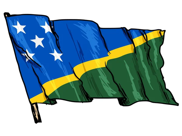 Vlag van de Salomonseilanden — Stockvector