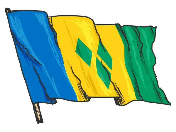 Vlag van Saint Vincent en Grenadines — Stockvector