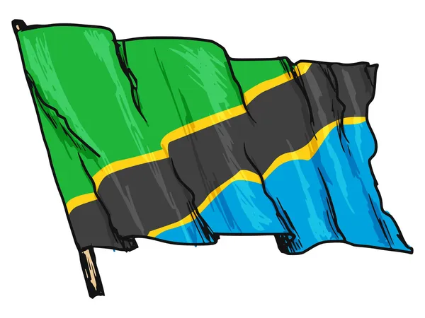 Flagga tanzania — Stock vektor