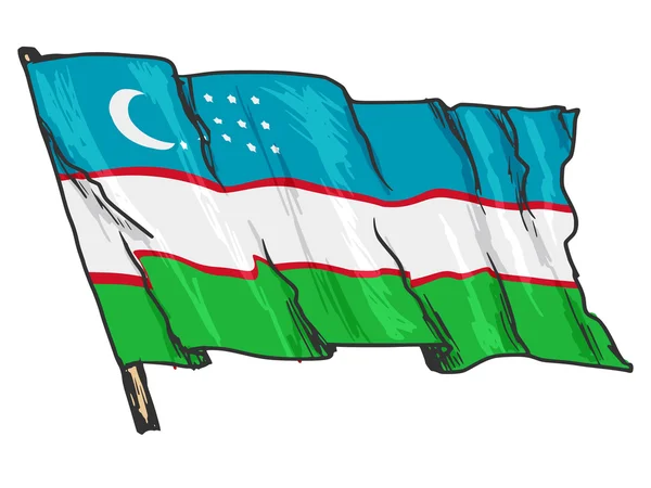 ウズベキスタンの国旗 — ストックベクタ