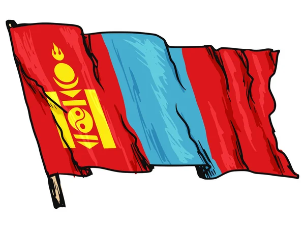 Bandera de Mongolia — Archivo Imágenes Vectoriales