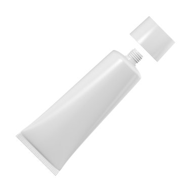 Tube for cream or toothpaste or glue on a white background