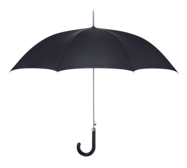 Black umbrella on white background clipart