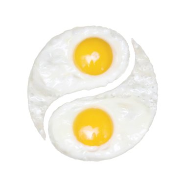 yin ve yang şeklinde kızarmış yumurta