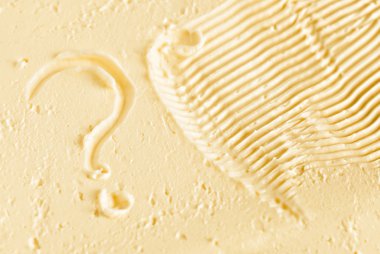Butter. Traces of a knife. Question mark clipart