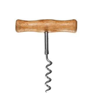 Beyaz arkaplanda tirbuşon