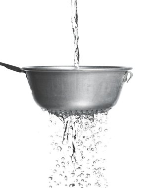 Water poured through a strainer clipart