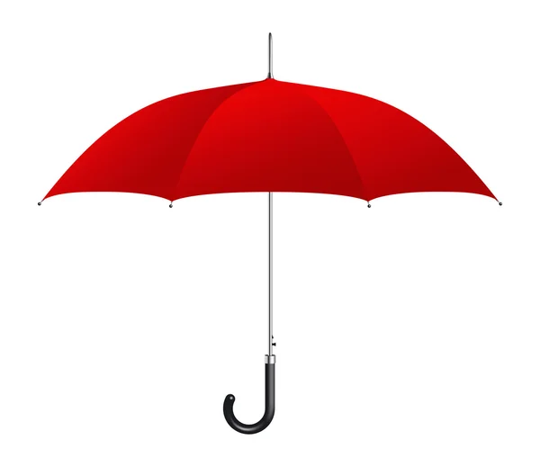 Červený deštník na bílém pozadí — Stock fotografie